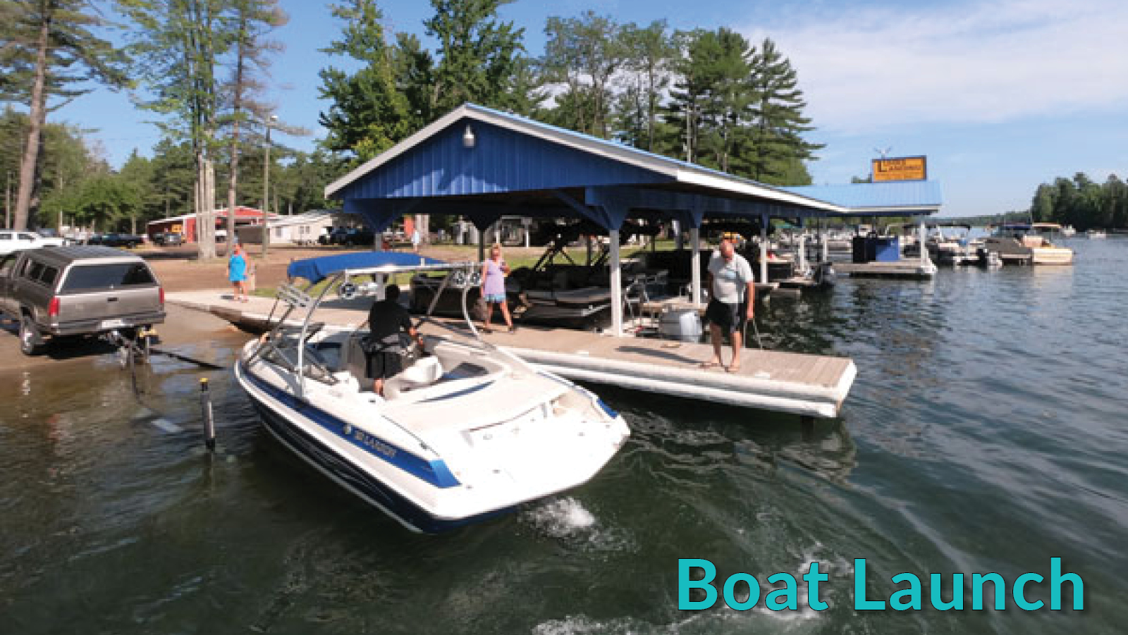 Boat launch on Torch lake Michigan